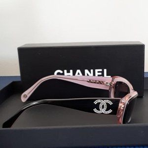 Authentic CHANEL Women's Sunglasses Pink & Black